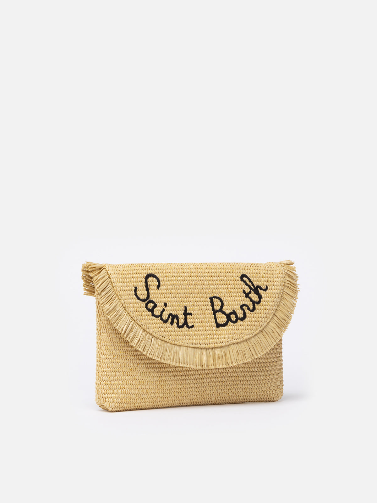 Pouch in paglia con charms frutta