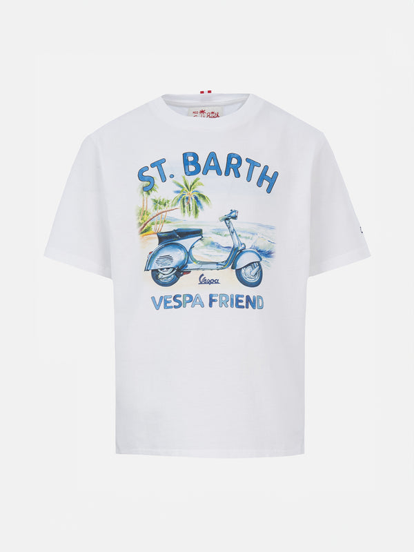 Baumwoll-T-Shirt für Jungen mit St. Barth Vespa Friends-Aufdruck | VESPA SPECIAL EDITION