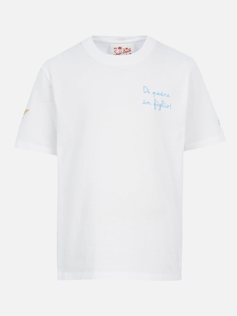 T-shirt in cotone con ricamo Di Padre in Figlio | SS LAZIO SPECIAL EDITION