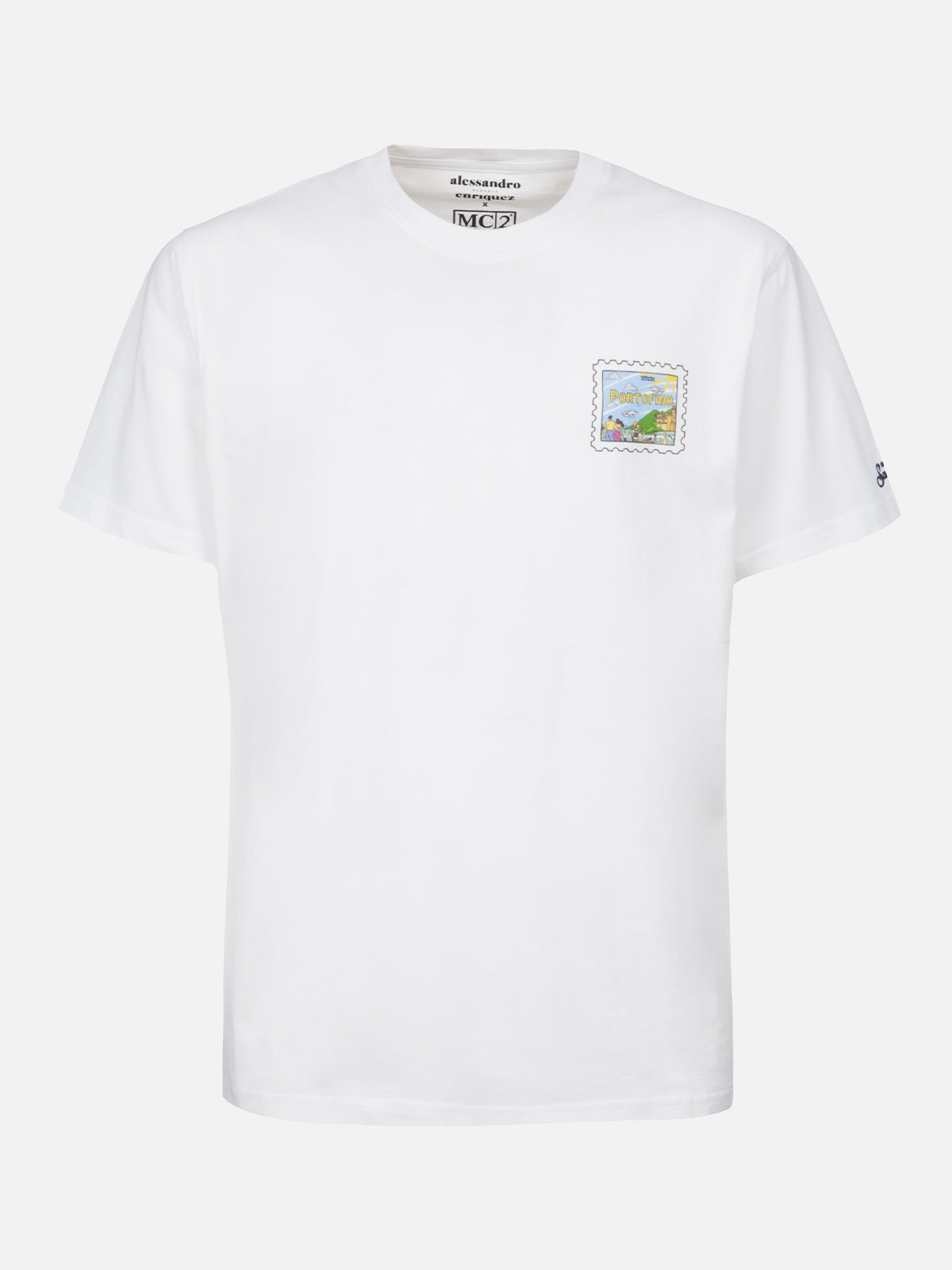 Cotton T-shirt with Portofino postcard print  |ALESSANDRO ENRIQUEZ SPECIAL EDITION