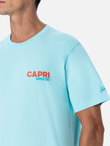 T-shirt da uomo in cotone con stampa piazzata cartolina Capri Addicted