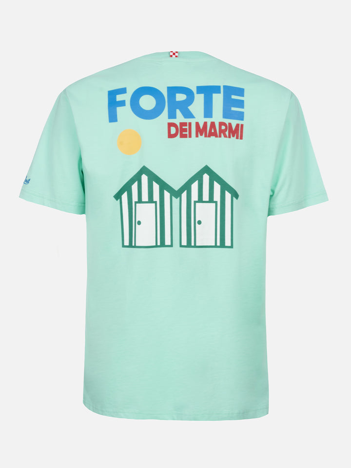Man cotton t-shirt with Forte dei Marmi postcard placed print - MC2 Saint Barth