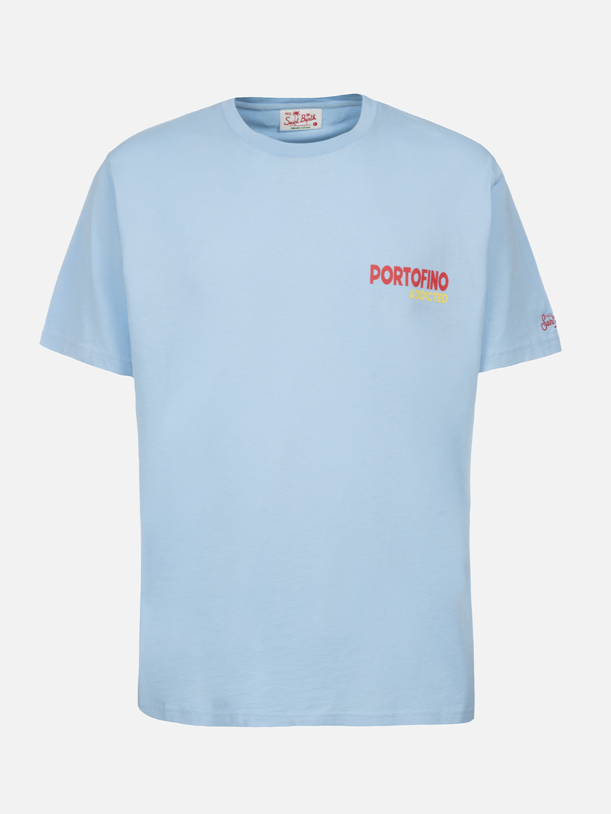 Man cotton t-shirt with Portofino Addicted postcard placed print - MC2 Saint Barth