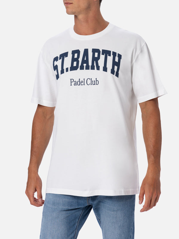 T-shirt da uomo in cotone con stampa piazzata St. Barth Padel Club