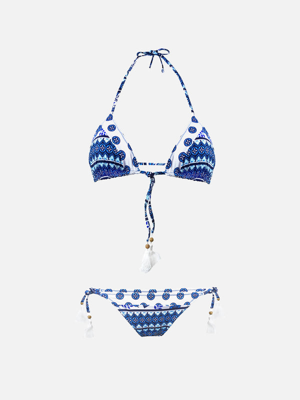 Triangel-Bikini mit Gipsy-Print