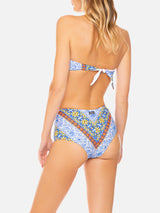 Woman bandeau bikini with gipsy print