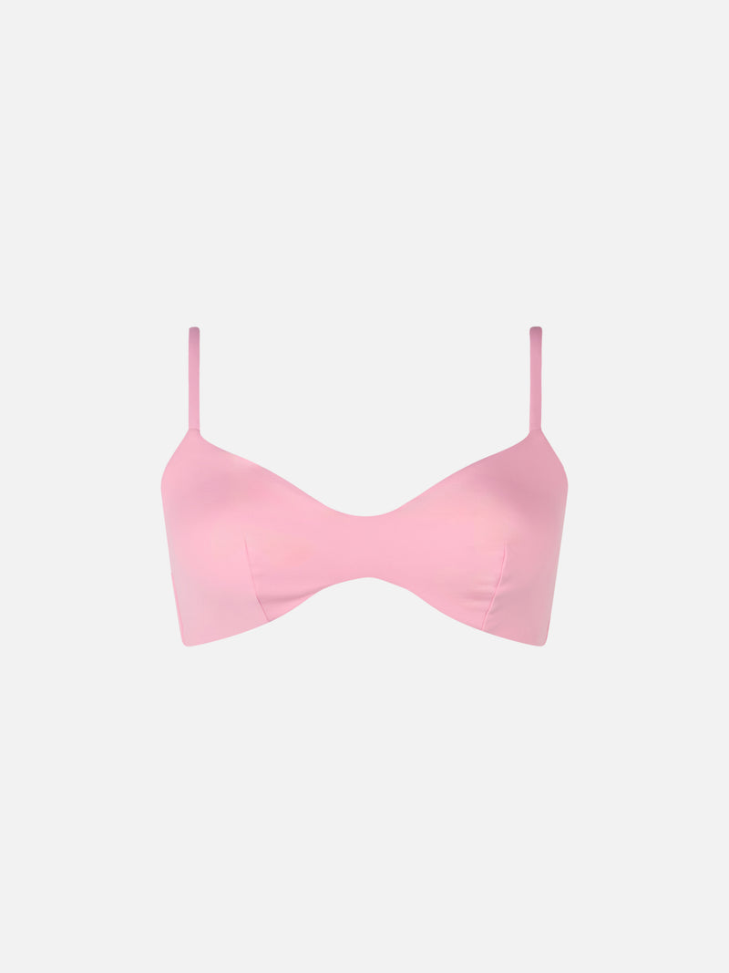 Woman pink scoop bralette beach top May