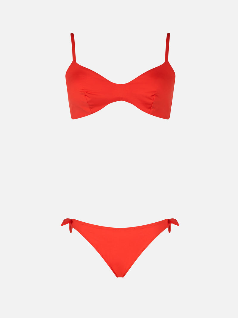 Woman orange scoop bralette bikini May Yali