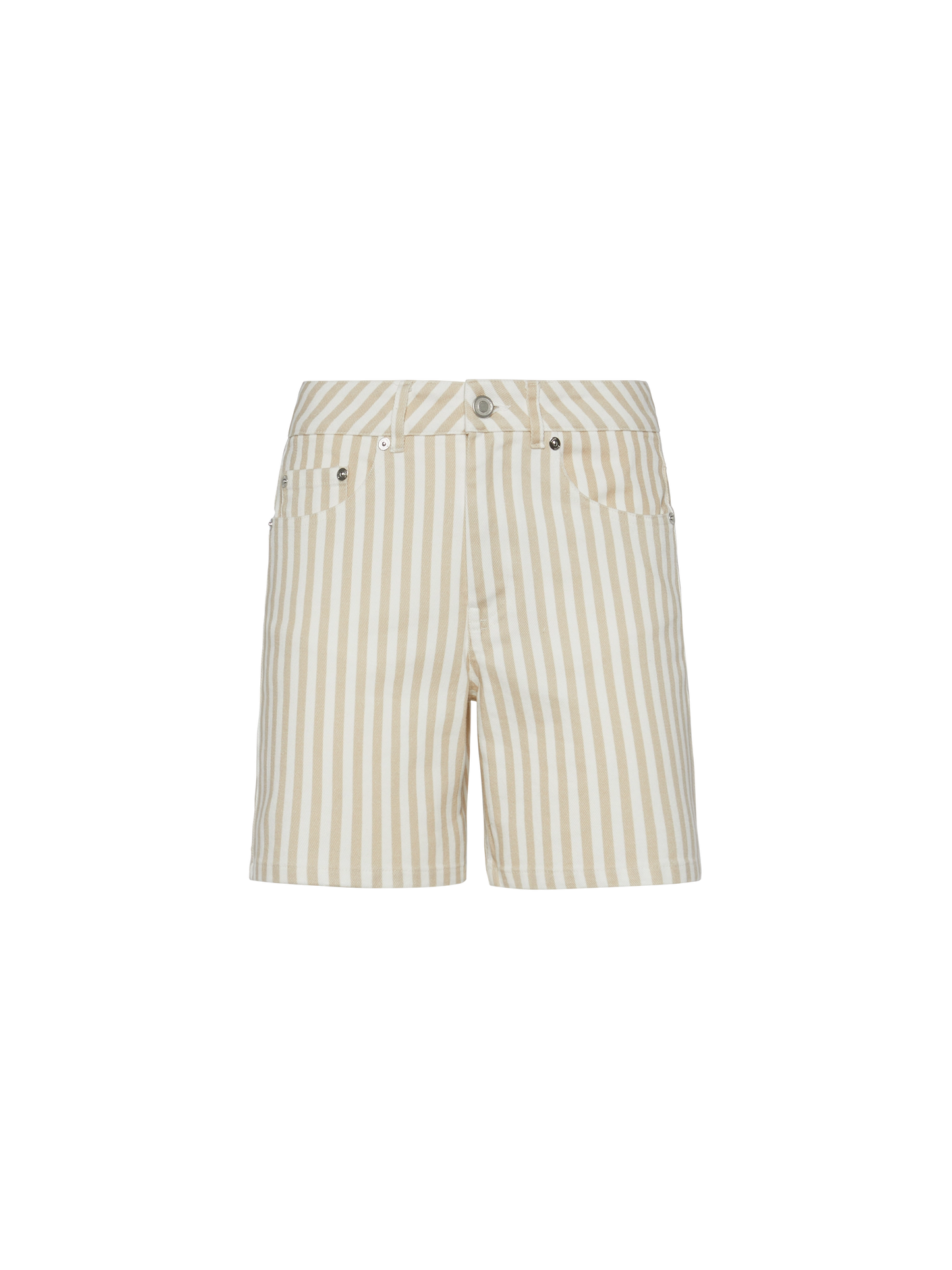 Ann Denim-Bermuda mit beigem Streifenprint