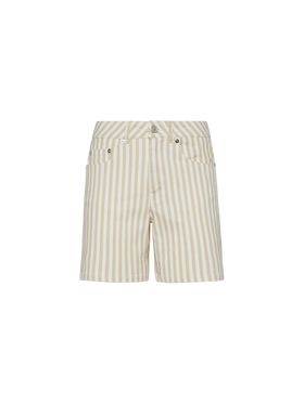 Ann Denim-Bermuda mit beigem Streifenprint
