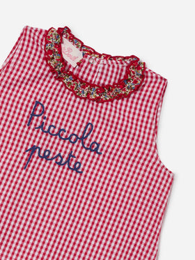 Abbie top and bloomer set with Piccola peste embroidery | Made with Liberty Fabric