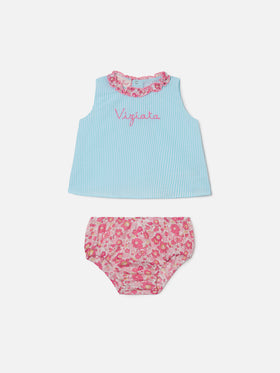 Abbie top and bloomer set with Viziata embroidery | Made with Liberty Fabric