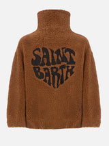 Bomberjacke Abel für Damen mit Shearling-Effekt, Kragen und Saint Barth-Herzprint