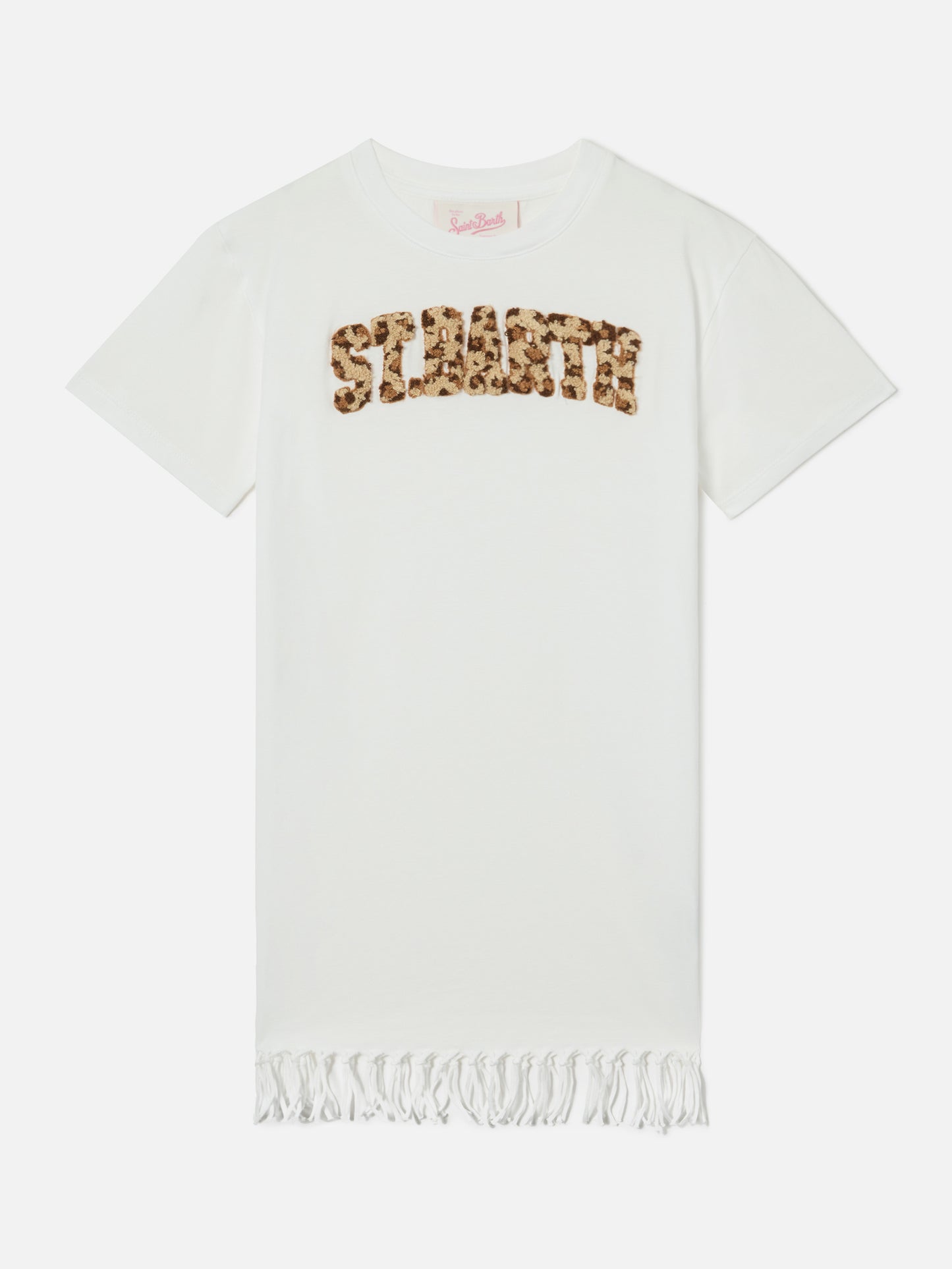 Abbey organic cotton dress with leopard terry-effect logo