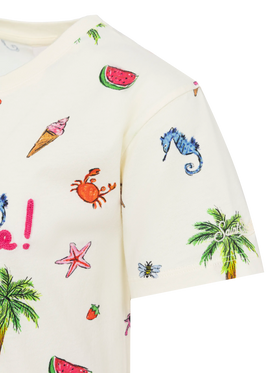 Abbey dress with fringes and Tutti al mare embroidery