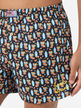 Boxershorts aus Baumwolle von Adam mit Cocktail-Print 