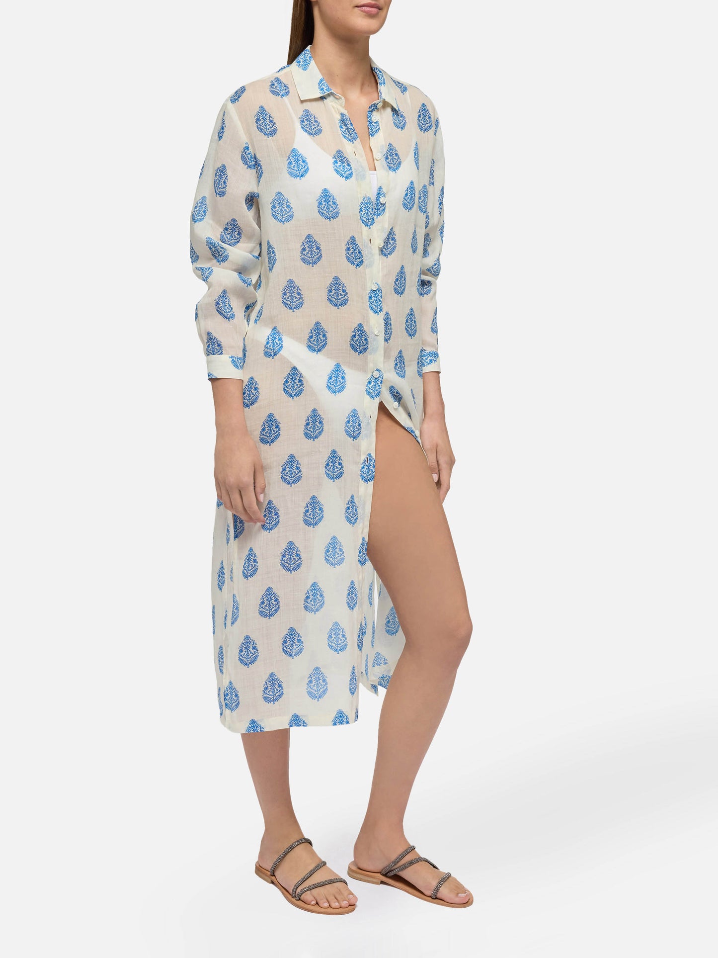 Adeline ramie maxi dress with paisley print
