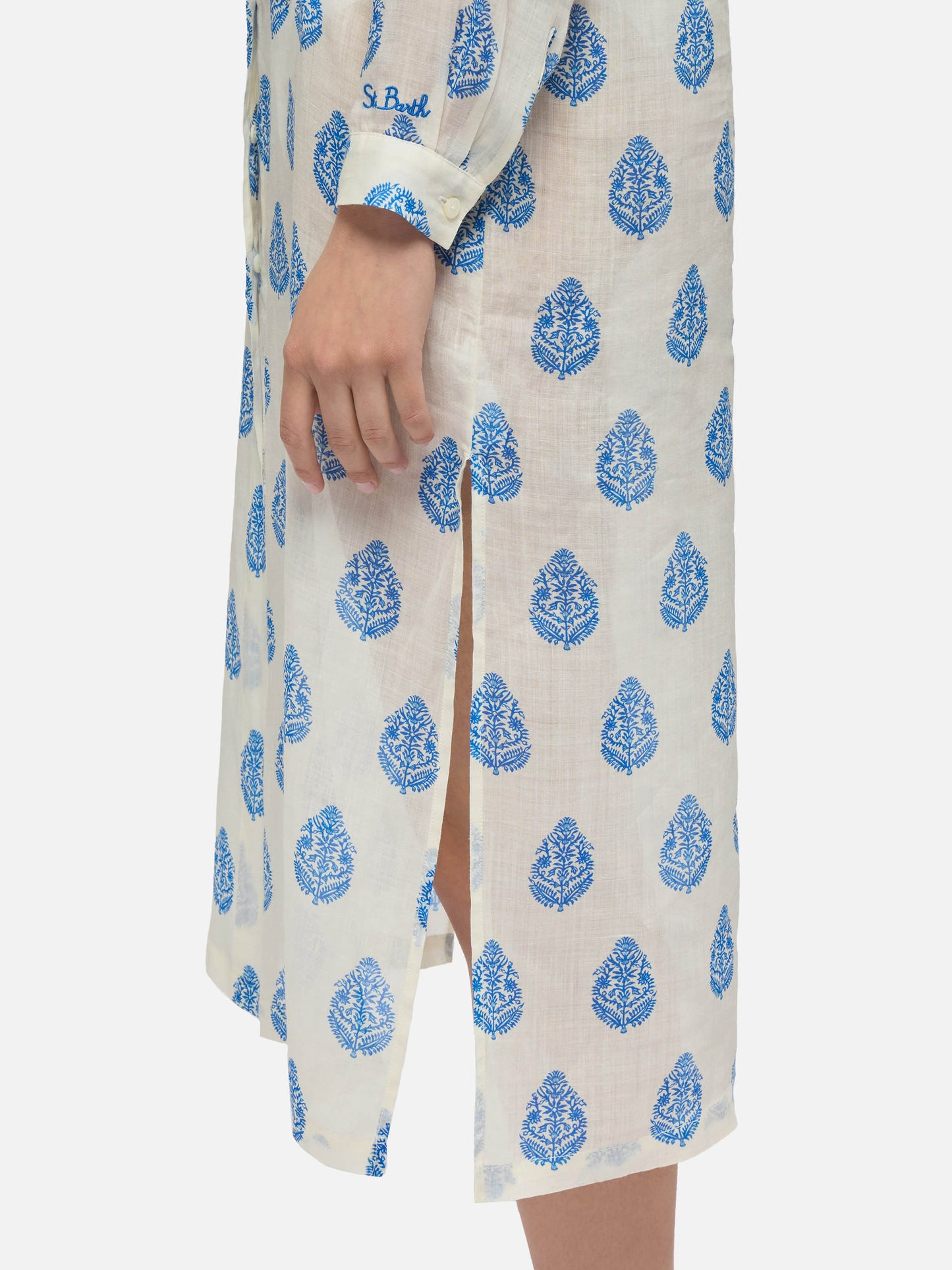 Adeline ramie maxi dress with paisley print