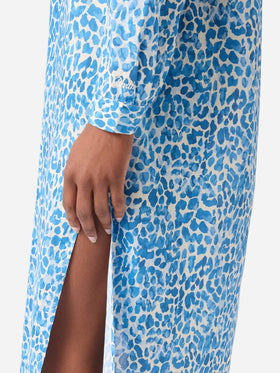 Long Adeline dress with leopard animal print