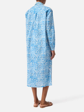 Long Adeline dress with leopard animal print