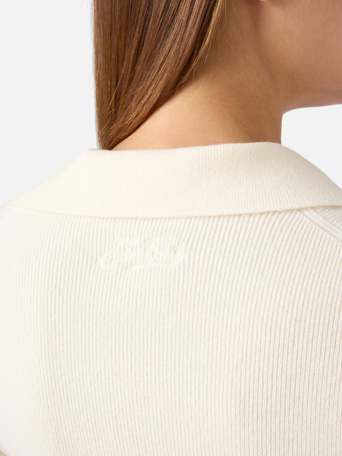 Off white Aelis Wollstrick-Body mit Polokragen 