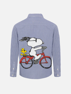 Camicia Agnes in cotone blu navy con stampa Snoopy | SNOOPY PEANUTS® SPECIAL EDITION