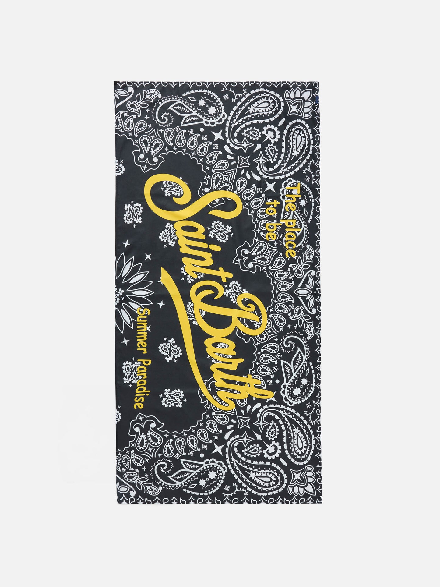 Aidan beach towel with bandana print and logo