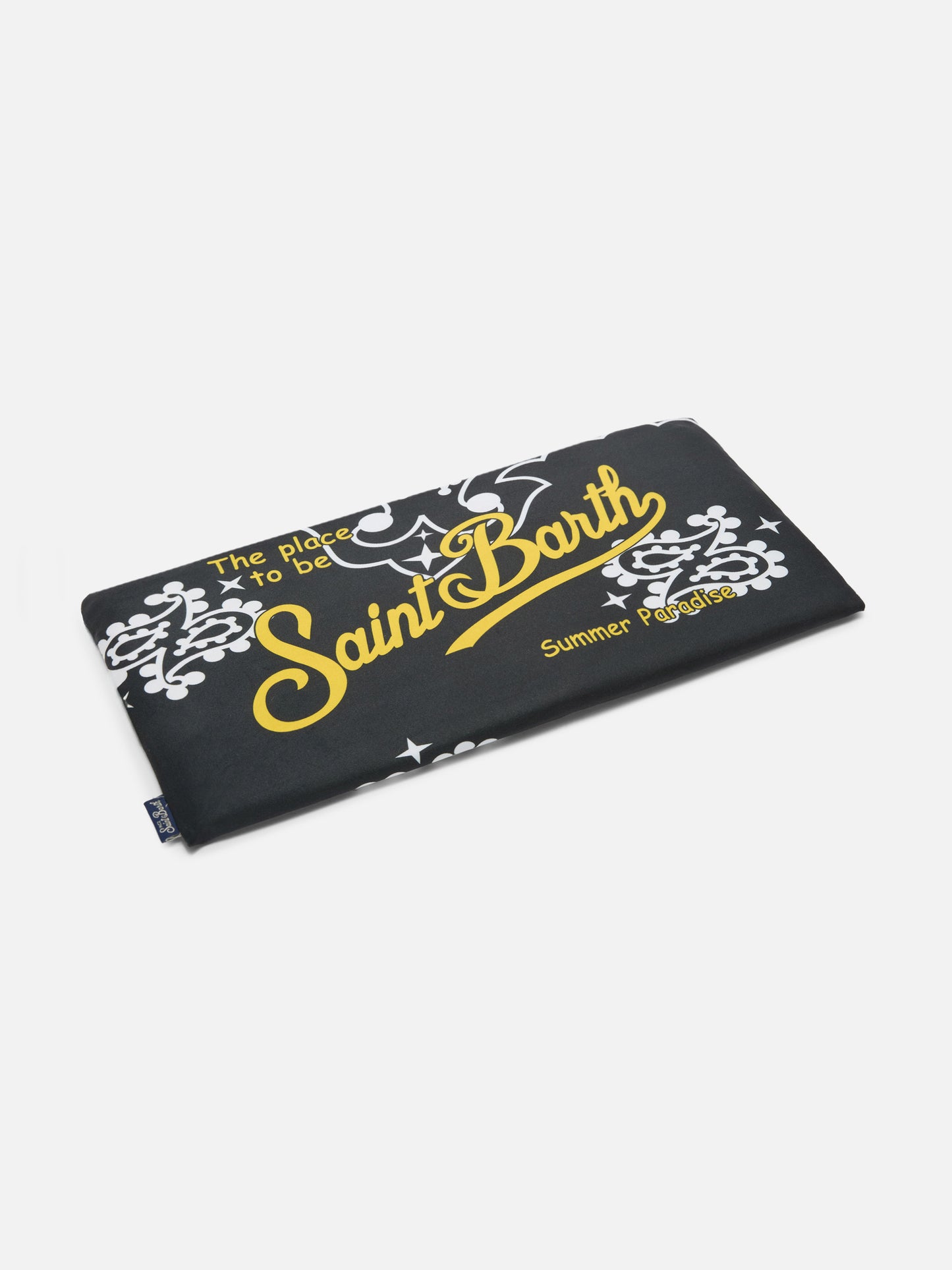 Aidan beach towel with bandana print and logo