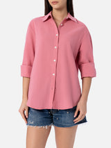 Camicia da donna in seersucker rosa Aisha