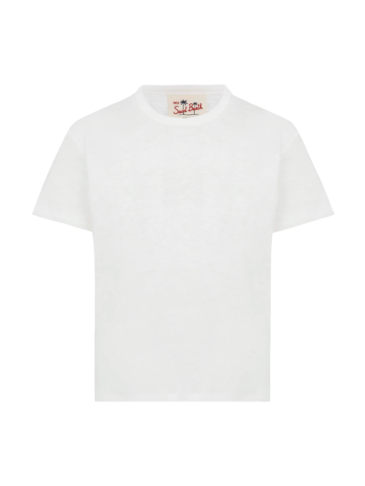 T-shirt Alex in jersey lino bianco