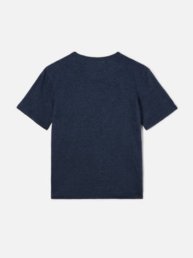Alex t-shirt in navy blue pure linen