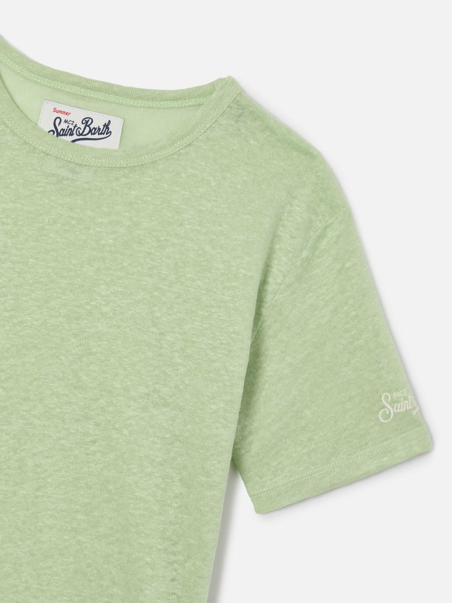 Alex t-shirt in mint green pure linen