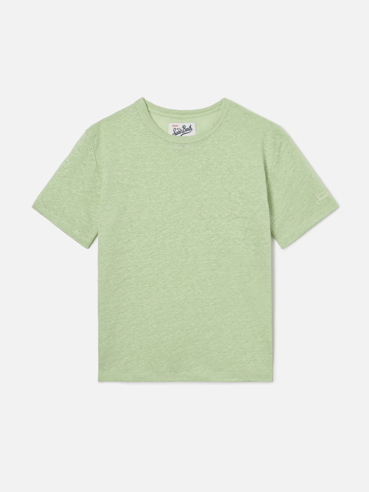 Alex t-shirt in mint green pure linen