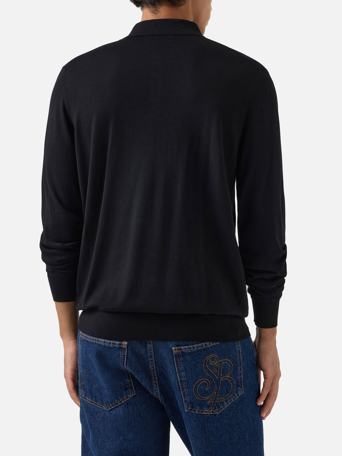 Polo Alfie en Merino negro 