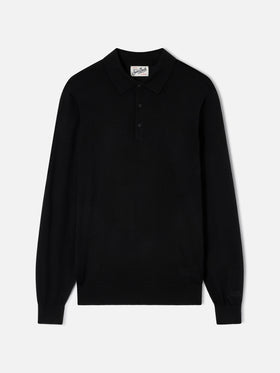 Polo Alfie in Merino nero