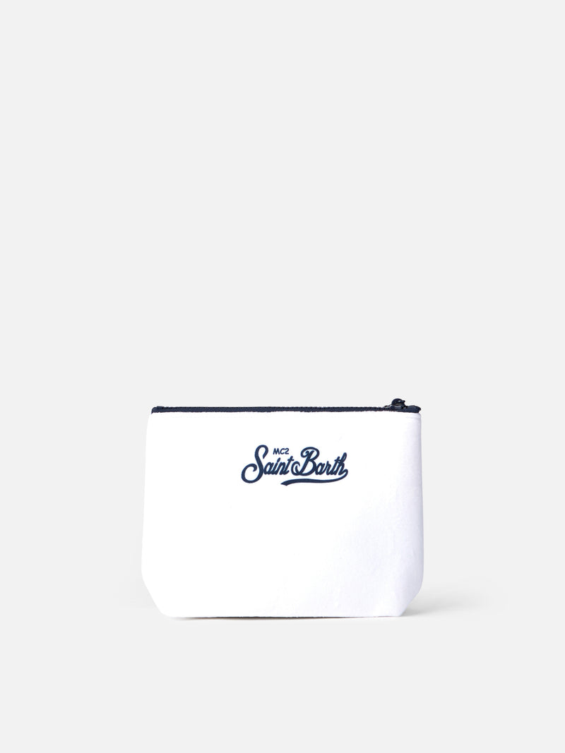 Wollige Pochette Aline mit platziertem St. Moritz-Print | ST. MORITZ TOP OF THE WORD SPECIAL EDITION