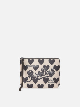 Beige Aline pochette mit Herzprint 
