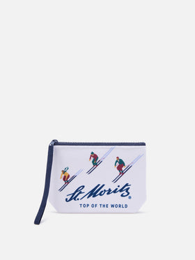 Off white Aline pochette with St. Moritz print | Special edition