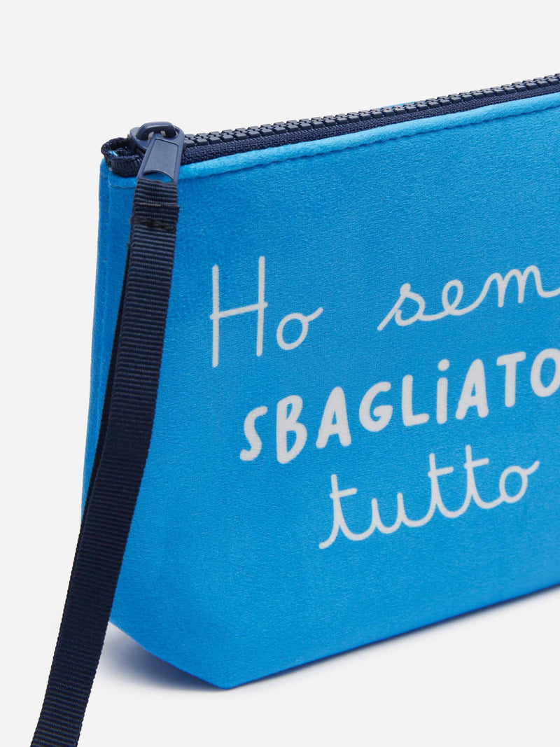 Pochette Aline in lana con stampa Ho sempre sbagliato