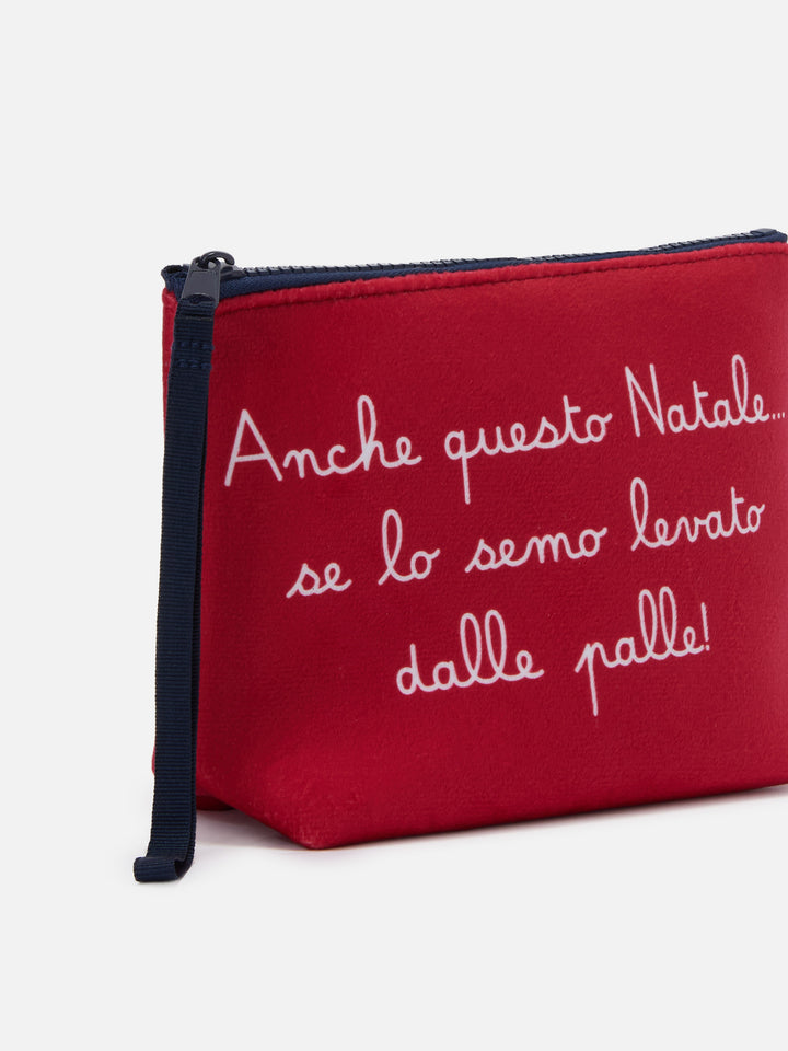 Pochette in lana Aline con stampa E anche questo Natale... | VACANZE DI NATALE EDIZIONE SPECIALE