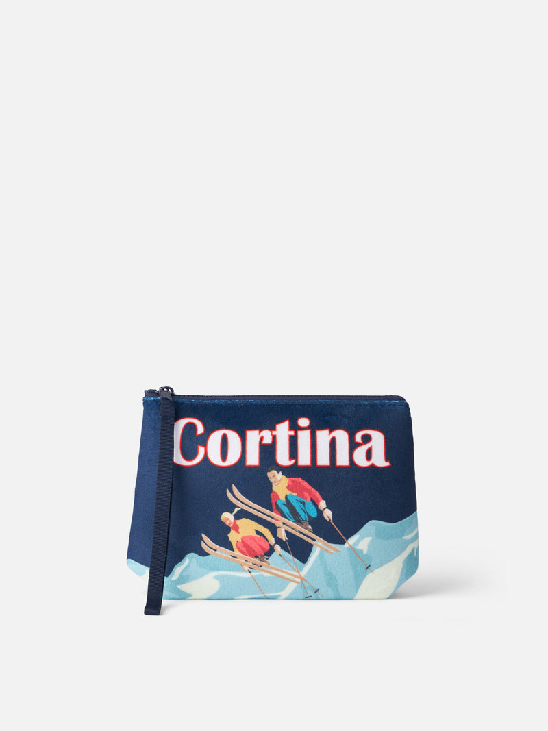 Wollige Pochette Aline mit Cortina-Postkartendruck