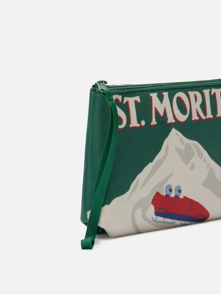 Pochette Aline effetto lana con stampa St. Moritz | ST. MORITZ TOP OF THE WORLD SPECIAL EDITION