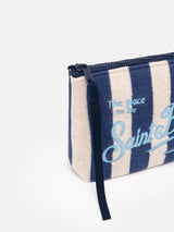 Aline striped embossed terry pochette