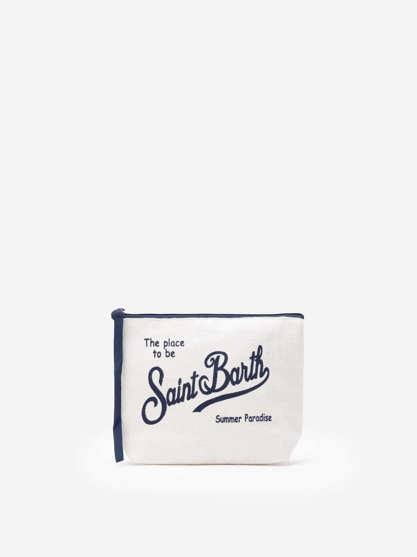 Pochette Aline in lino bianco panna
