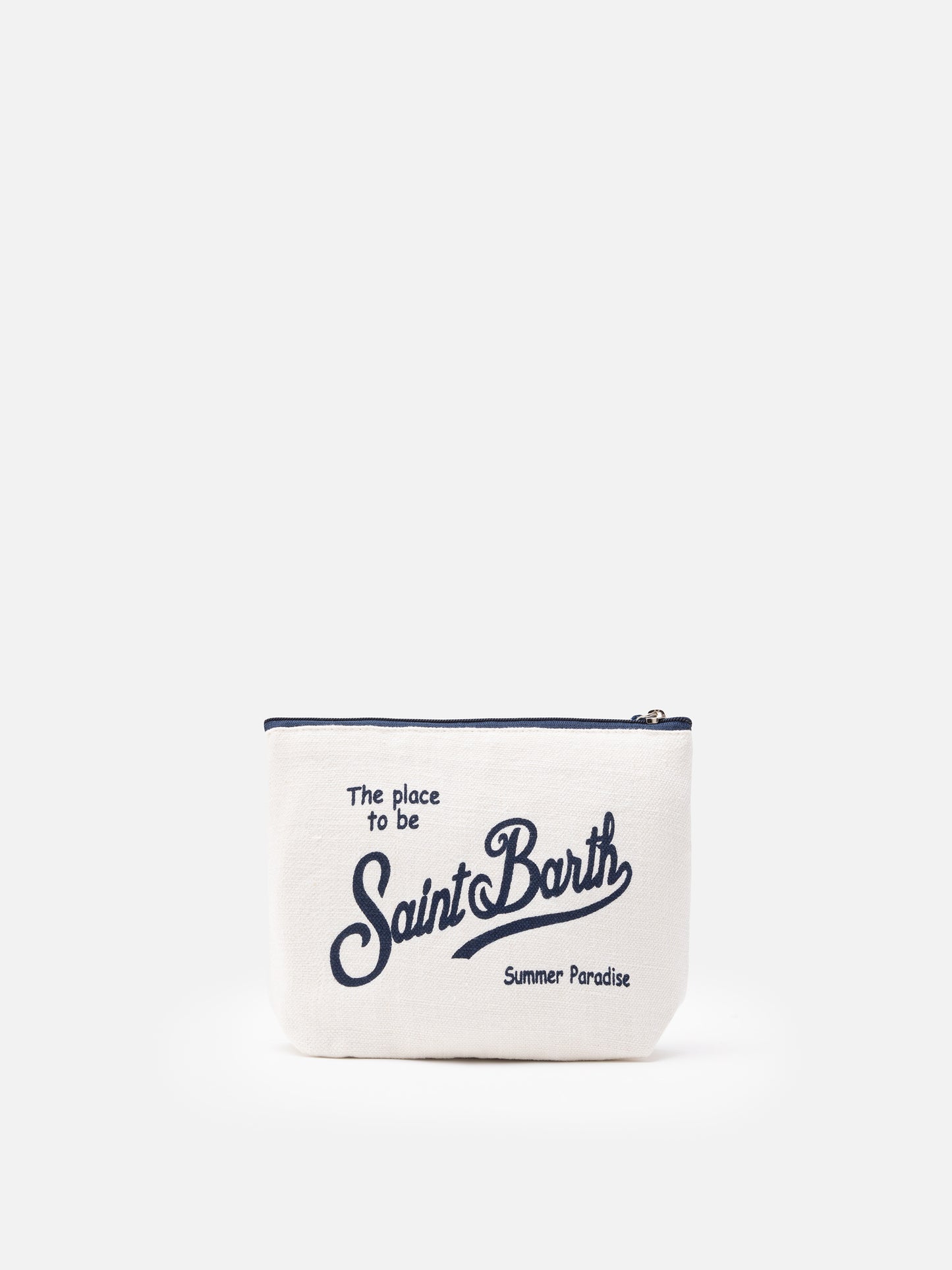 Pochette Aline in lino bianco panna