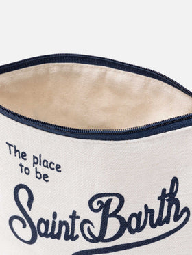 Pochette Aline in lino bianco panna