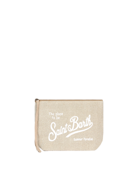 Aline beige linen pochette