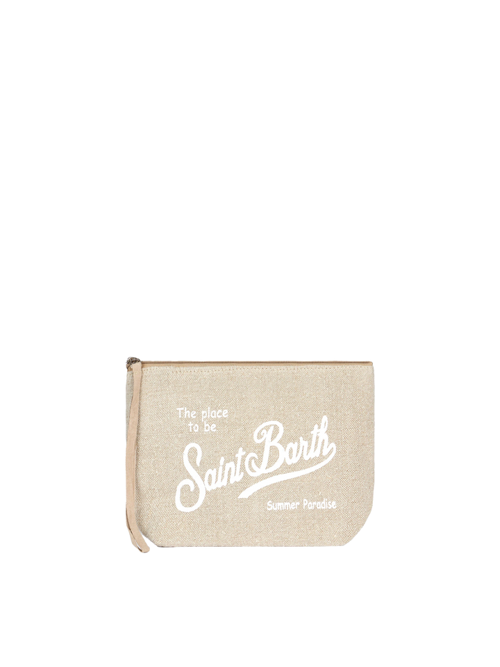 Aline beige linen pochette