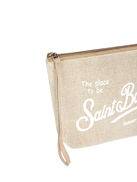Aline beige linen pochette
