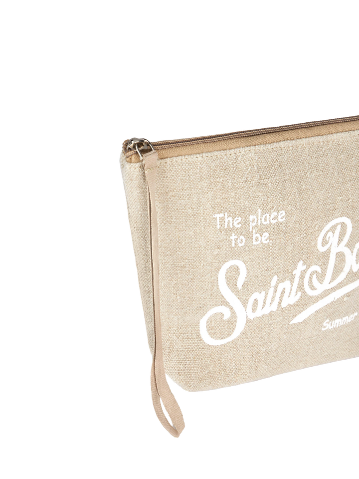 Aline beige linen pochette